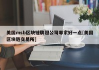 美国msb区块链牌照公司哪家好一点[美国区块链交易所]